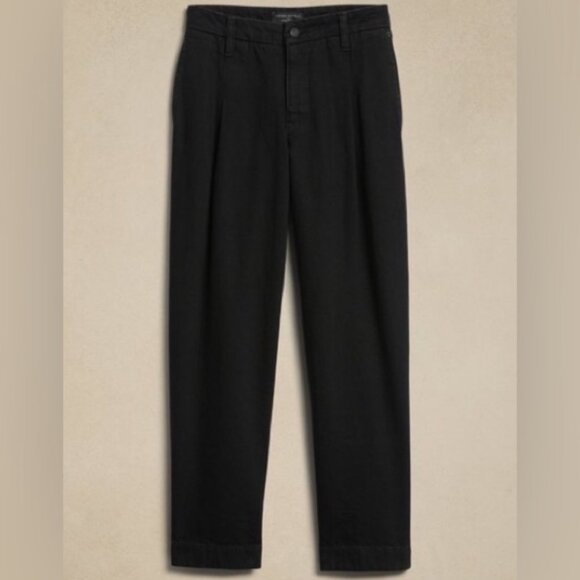 BANANA REPUBLIC Women's EUC‎ Luxe Mid-Rise Straight Pleated Jeans | Size 31/12 P - Picture 4 of 13